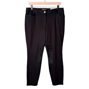 NWT Talbots Equestrian Skinny Ankle Pants Faux Leather‎ Patch Black 10 Petite